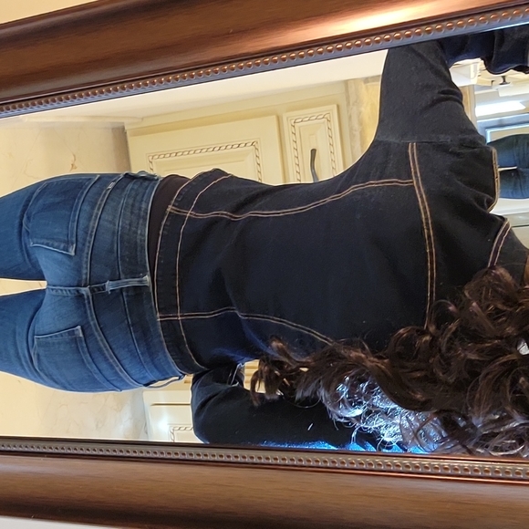 Charlotte Russe Dark Denim Button-down Jacket, S - Picture 6 of 16